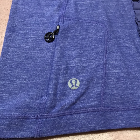 Lululemon Heather Purple Sleeveless Front Ruffle Scoop Neck Yoga Top - Picture 2 of 7